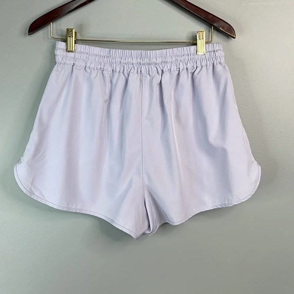 DYNAMITE Sporty Pull-On Shorts Pastel Lavender Elastic Drawstring High Waist M - Picture 5 of 10